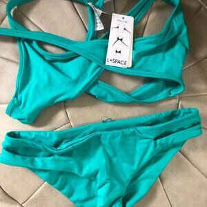 L Space Sweet &Chic Chloe wrap bikini - peacock green